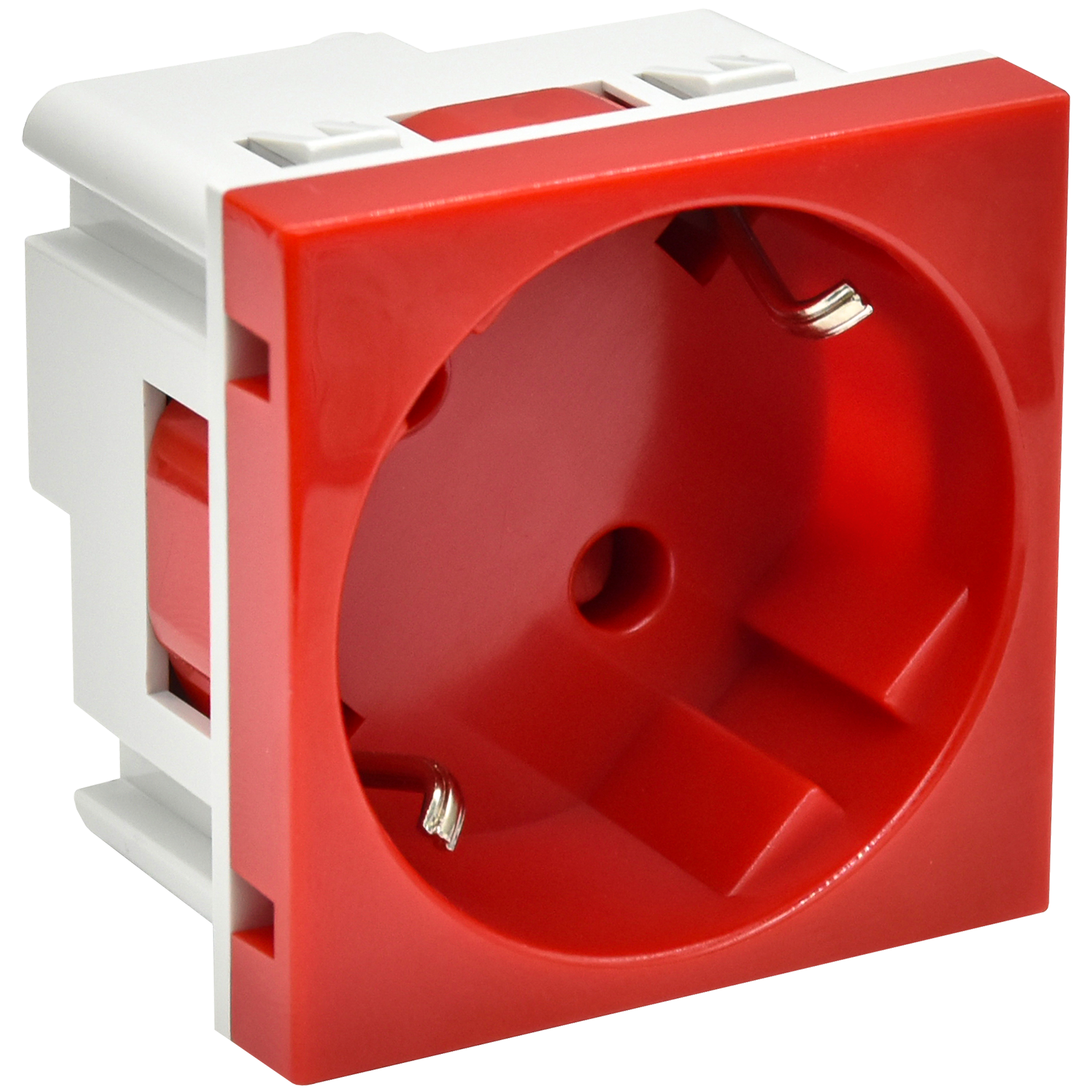 PRIMER РКС-20-32-П-45 Розетка 45град с заземляющим контактом защитной шторкой и винтовым зажимом (2 модуля) красная IEK PR-KK40D-RSZH-2-2-45-K04