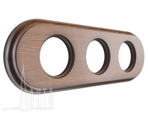 Рамка 3х-мест, дерев, скрыт,уст,, овал, темный дуб Лахта "СенатЪ" GE70843-26