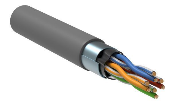 ITK Витая пара F/UTP кат. 5E 4х2х24AWG solid LSZH нг(А)-HF серый (305м) РФ