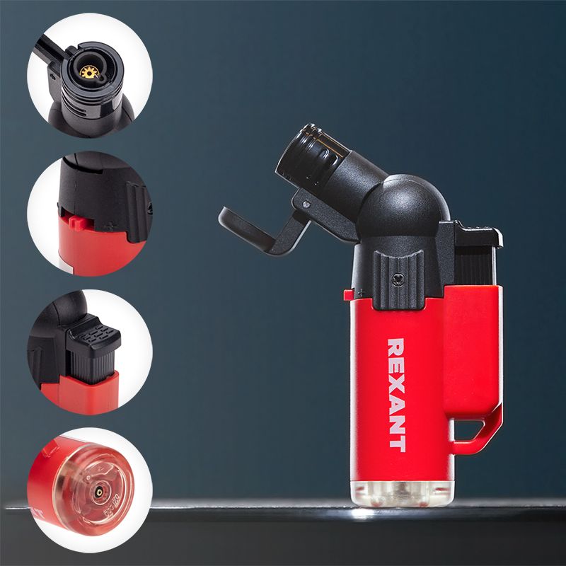 Турбо горелка GT-10, заправляемая, красная REXANT - Фото 3