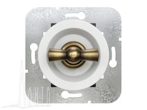 Выключатель на 4 положения, скрыт,уст,, цвет - белый/бронза Лахта "СенатЪ" GE35401-0136