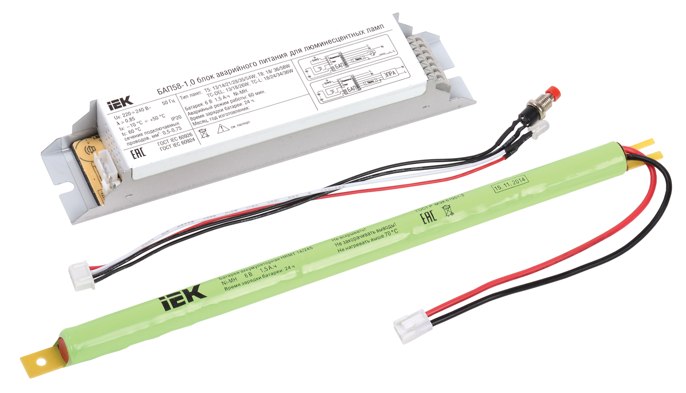 Блок аварийного питания БАП58-1,0 для ЛЛ/КЛЛ IEK LLVPOD-EPK-58-1H