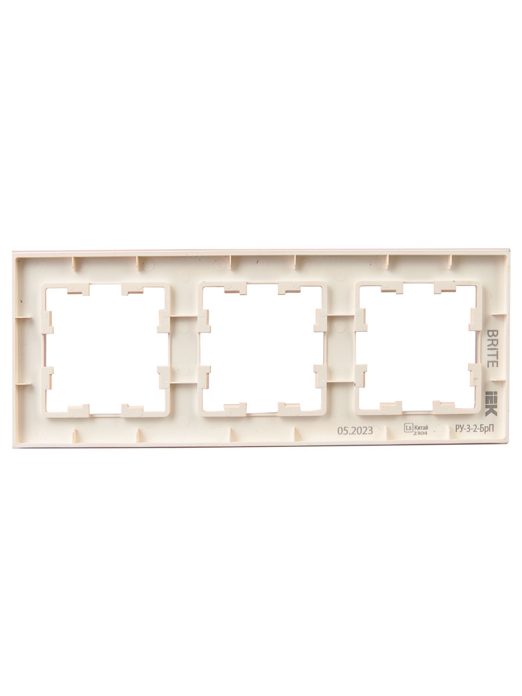 BRITE Рамка 3-местная РУ-3-2-БрП стекло персиковый матовый IEK - Фото 6