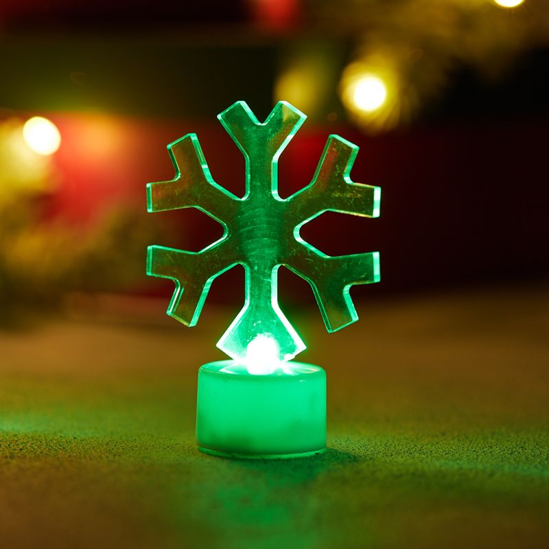 Фигура светодиодная на подставке Снежинка, RGB - Фото 4