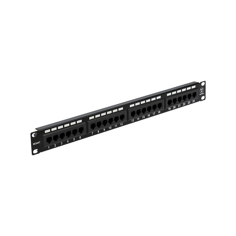 Панель коммутационная 19", 1U, 24 порта, UTP, RJ-45, CAT 5e REXANT 04-0021