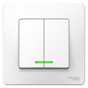Выключатель 2-кл. СП Blanca 10А IP20 (сх. 5) 250В с подсветкой бел. SE BLNVS010511 1210253