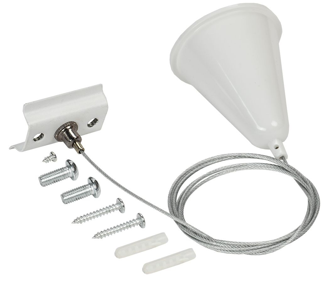 LIGHTING Комплект подвеса для шинопровода с тросом 1,5м белый IEK LT-SO0D-KPT-D15-K01