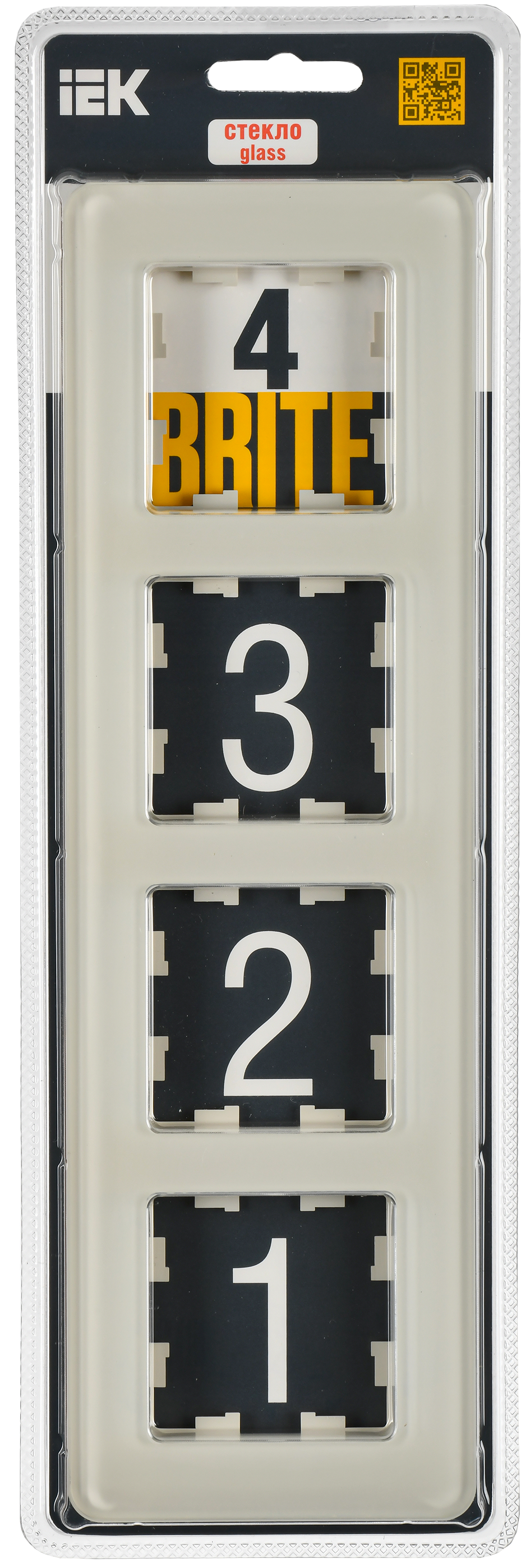 BRITE Рамка 4-местная РУ-4-2-Бр стекло песчаный RE IEK - Фото 2