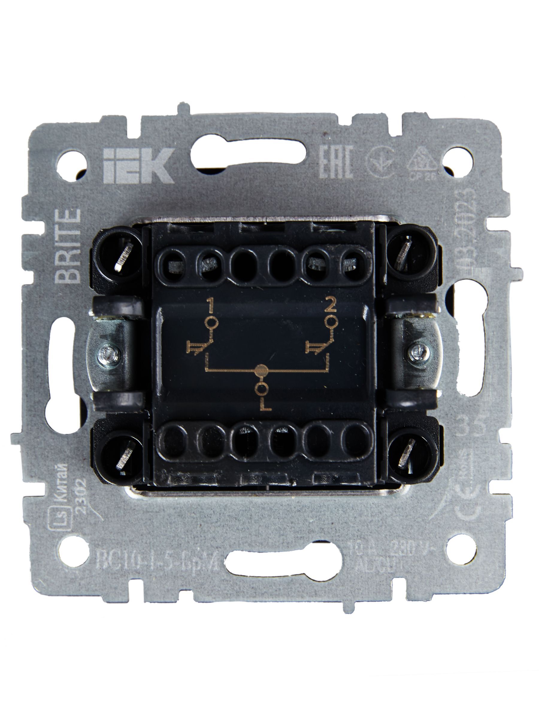 BRITE Выключатель жалюзи 10А ВС10-1-5-БрМ маренго IEK - Фото 4