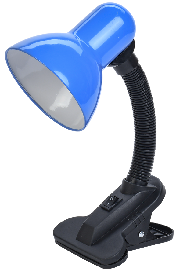 LIGHTING Светильник настольный 1001 на прищепке Е27 синий IEK LNNL1-1001-2-VV-40-K07
