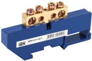 Шина N "ноль" на DIN-изол ШНИ-8х12-4-Д-С IEK YNN10-812-4D-K07