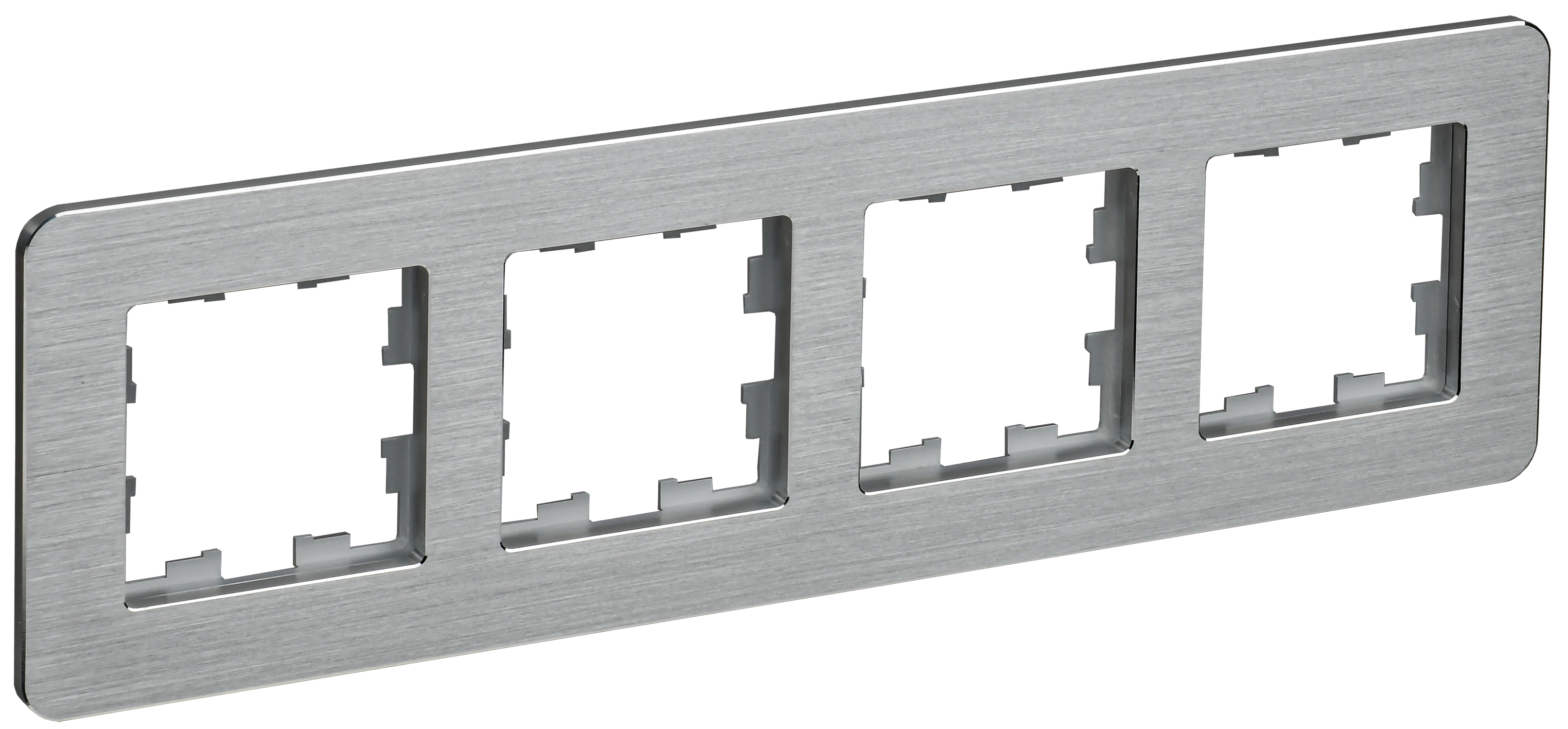 BRITE Рамка 4-местная РУ-4-1-Бр металл алюминий RE AL IEK