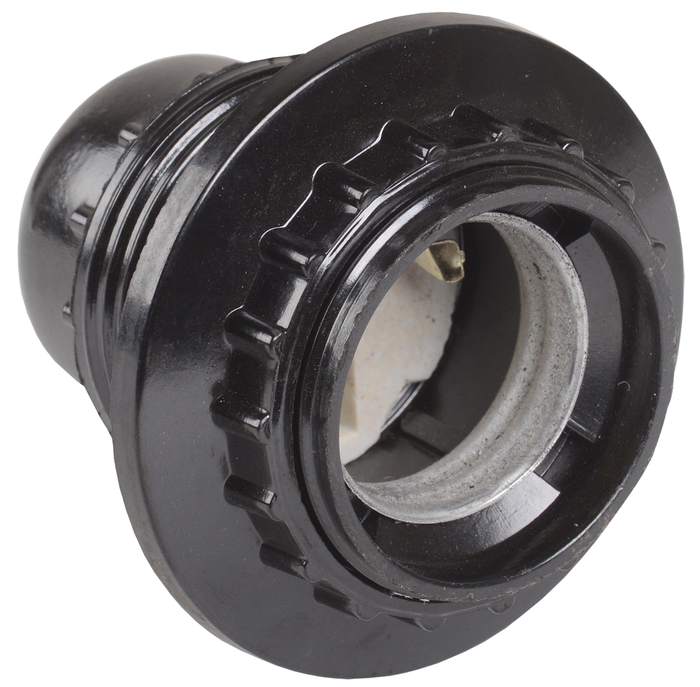 Патрон с кольцом Пкб27-04-К11 карболитовый Е27 черный (индивидуальный пакет) IEK EPK11-04-02-K01