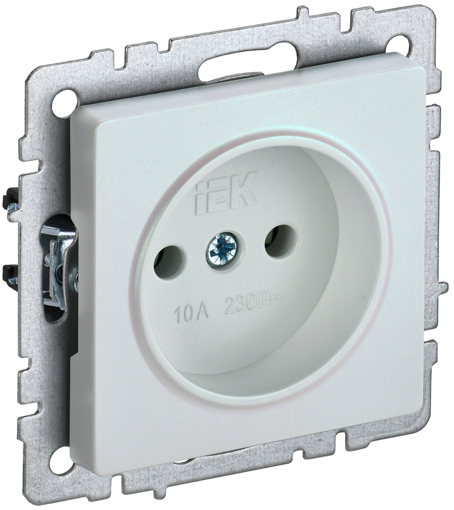 BRITE Розетка 1-местная без заземления без защитных шторок 10А РС10-1-0-БрЖ жемчуг IEK BR-R10-10-K36