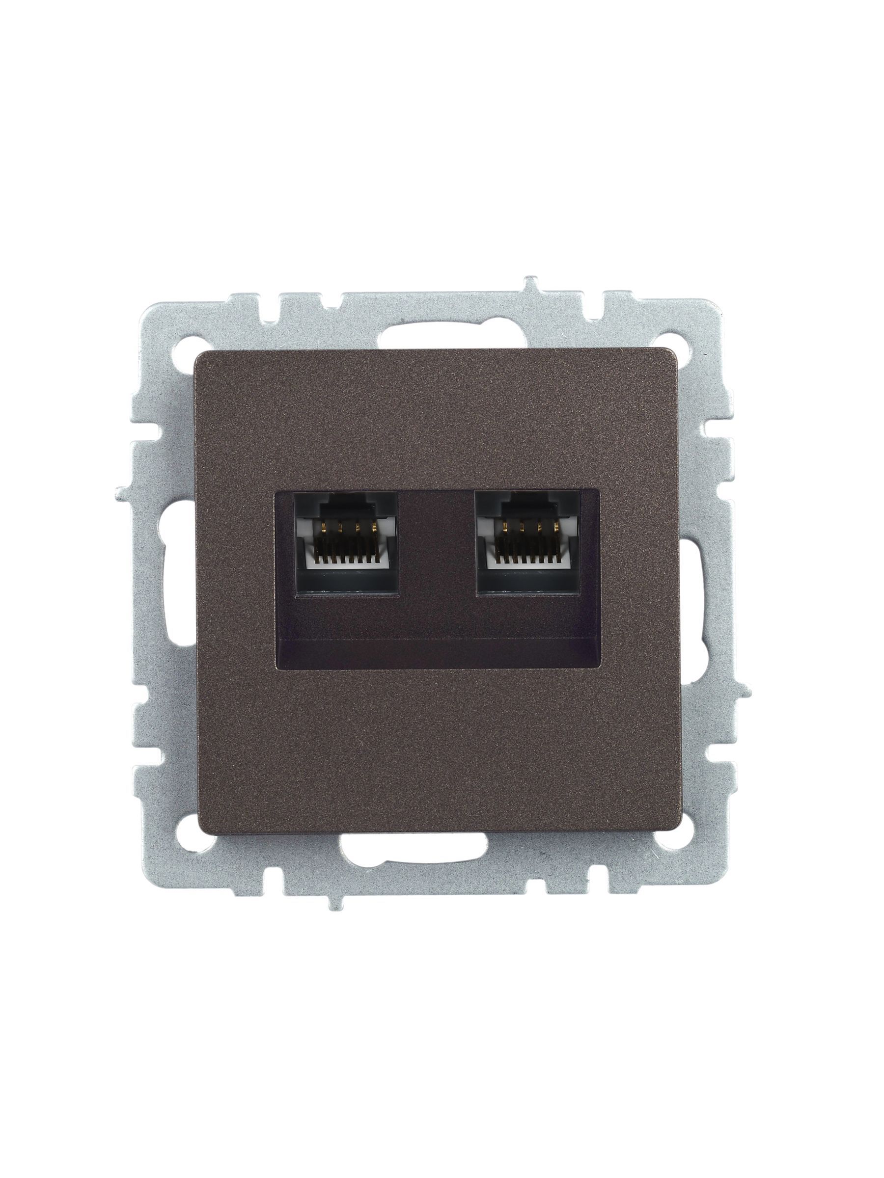 BRITE Розетка компьютерная двойная RJ45 кат.5E РК10-2-БрТБ темная бронза IEK - Фото 4
