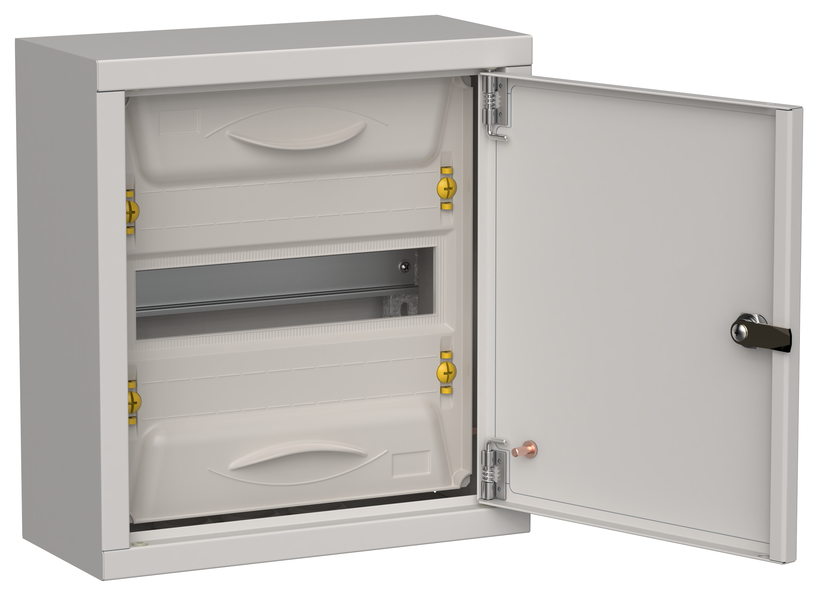 TITAN 5 Корпус металлический ЩРн-12 (1х12) 335х310х140мм IP31 серый (одна дверь) IEK TI5-50-N-012-31-7035