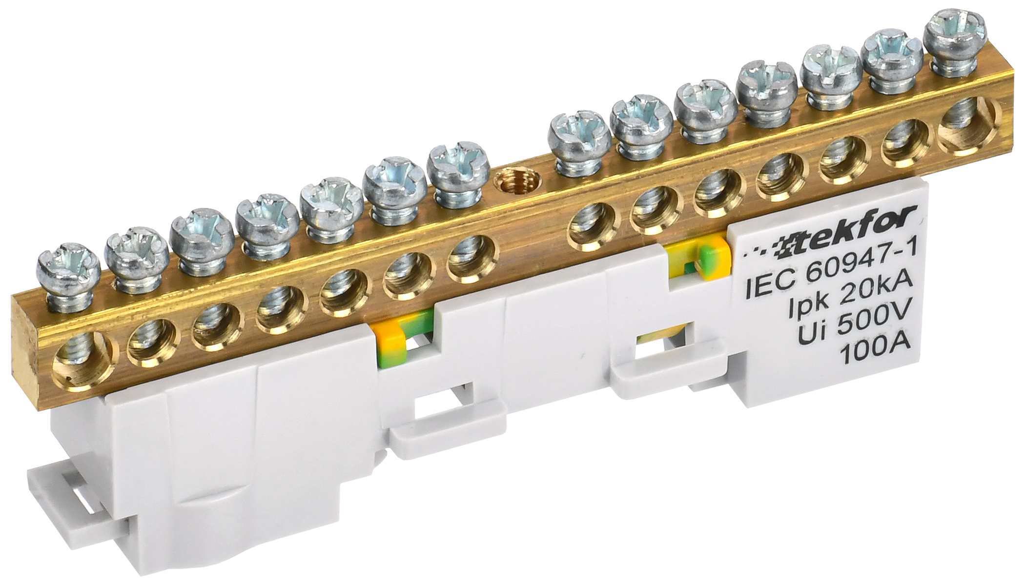 TEKFOR Шина PE "земля" неизолированная на универсальном держателе 6х9-14-Ж IEK TF-NN10-14-DL-K05