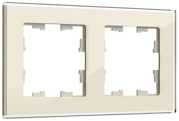 BRITE Рамка 2 -местная РУ-2-2-БрВа стекло ванильный IEK BR-M22-G-K10