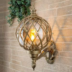 Светильник уличный настенный IP44 Sirius U черное золото Elektrostandard a025302