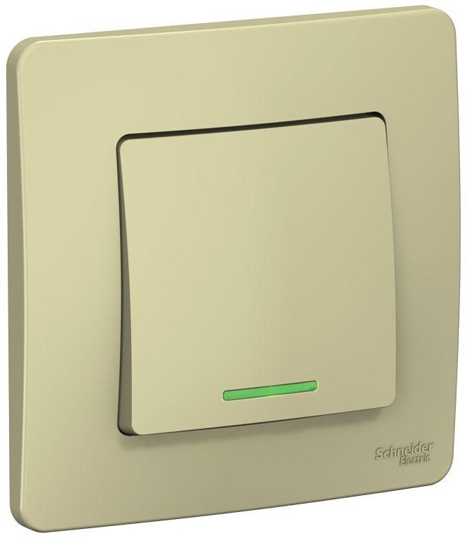 Выключатель 1-кл. СП Blanca 10А IP20 (сх. 1) 250В с подсветкой беж. SE BLNVS010117 - Фото 2