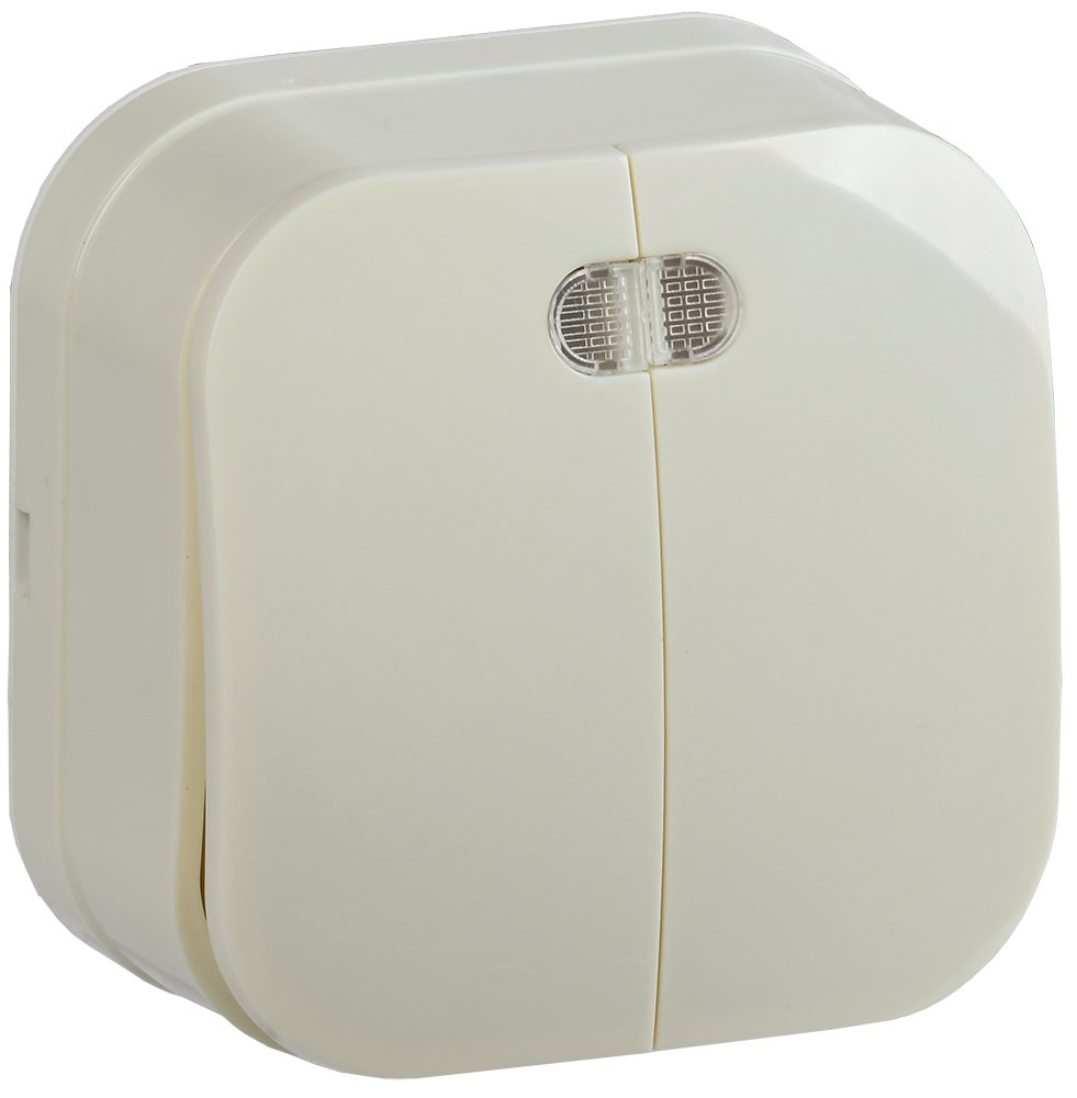 GLORY Выключатель 2-клавишный для открытой установки с индикацией 10А ВС20-2-1-ХК кремовый IEK EVH21-K33-10