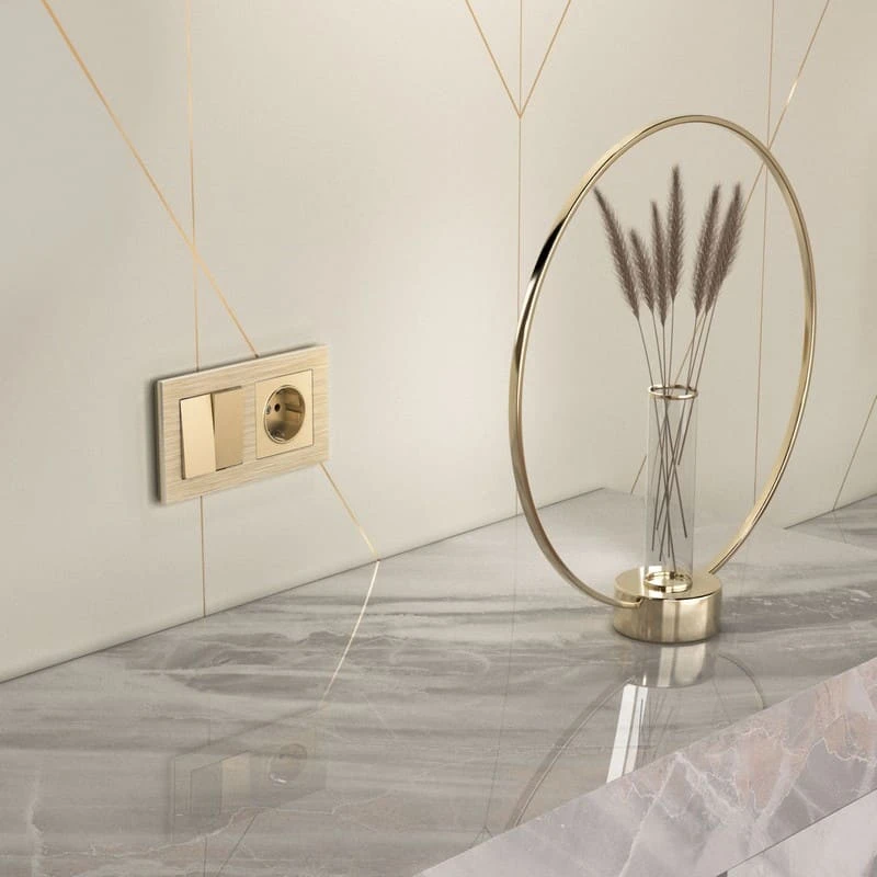 Рамка на 2 поста Aluminium (шампань) Werkel - Фото 4