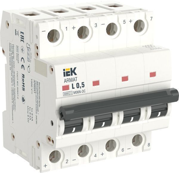 ARMAT Автоматический выключатель M06N-DC 4P K 2А IEK AR-M06N-4-K002DC