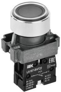 Кнопка управления LA167-BAF22 d=22мм 1р черная IEK BBT20-BAF22-2-22-67-K02