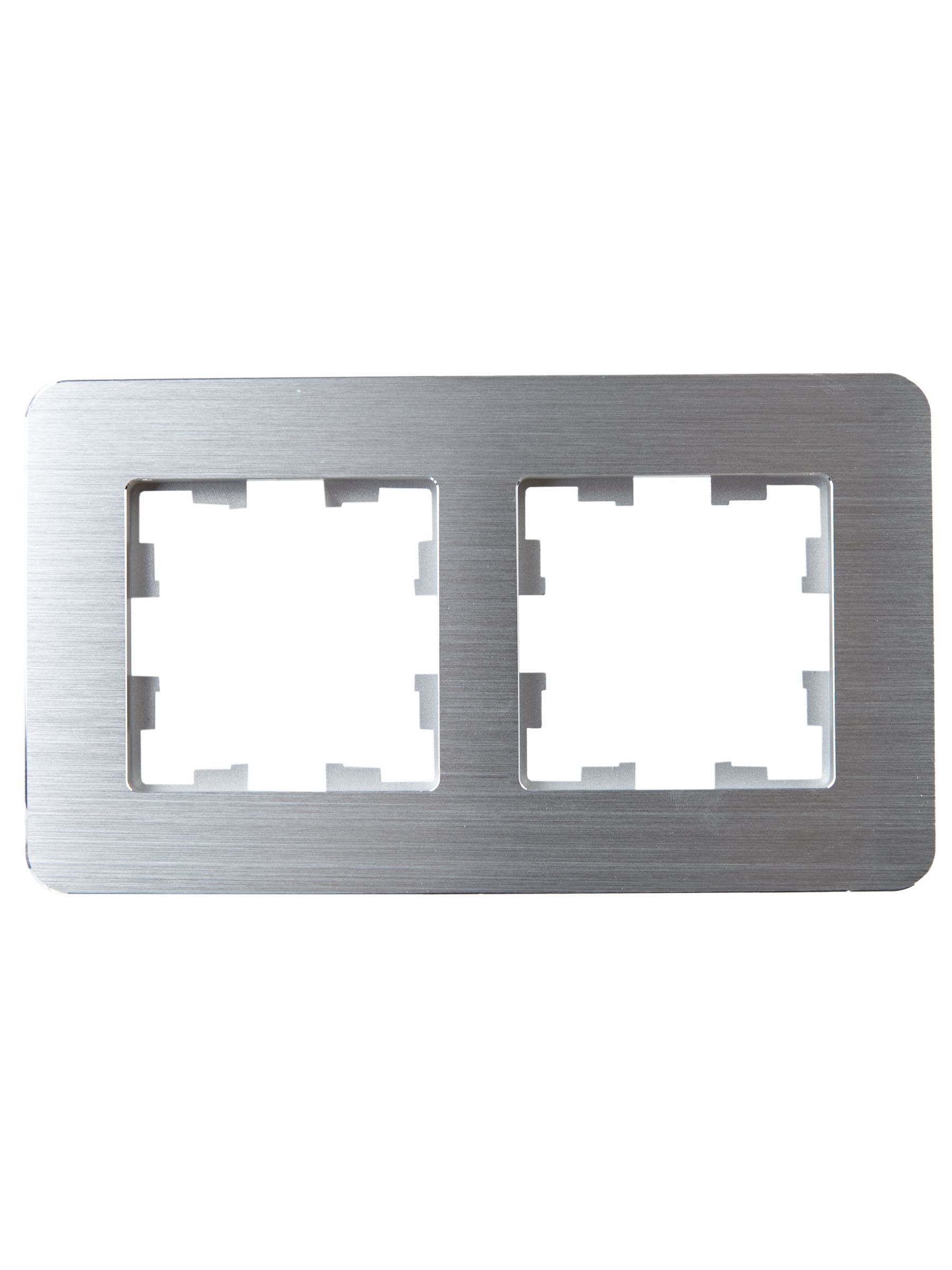 BRITE Рамка 2-местная РУ-2-1-Бр металл алюминий RE AL IEK - Фото 7