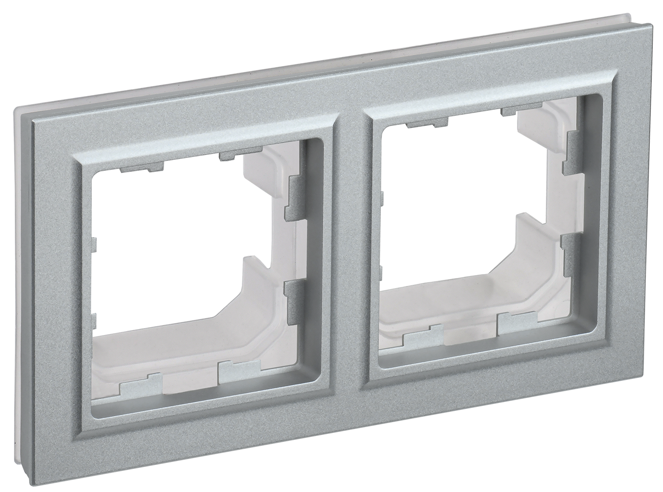 BRITE Рамка 2-местная IP44 РУ-2-БрА-44 алюминий IEK