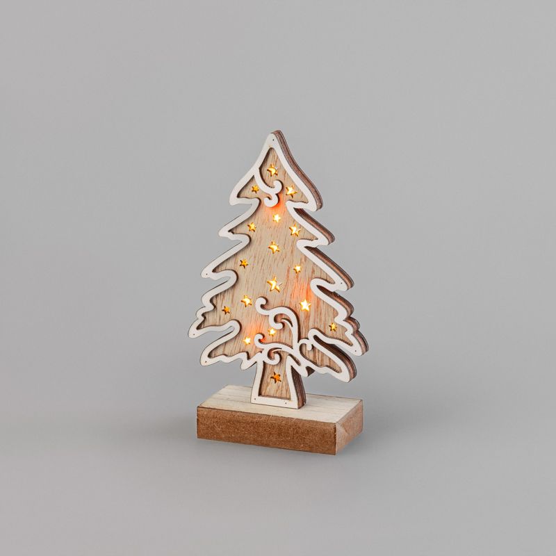 Деревянная фигурка с подсветкой Елочка 11,5x5x19 см