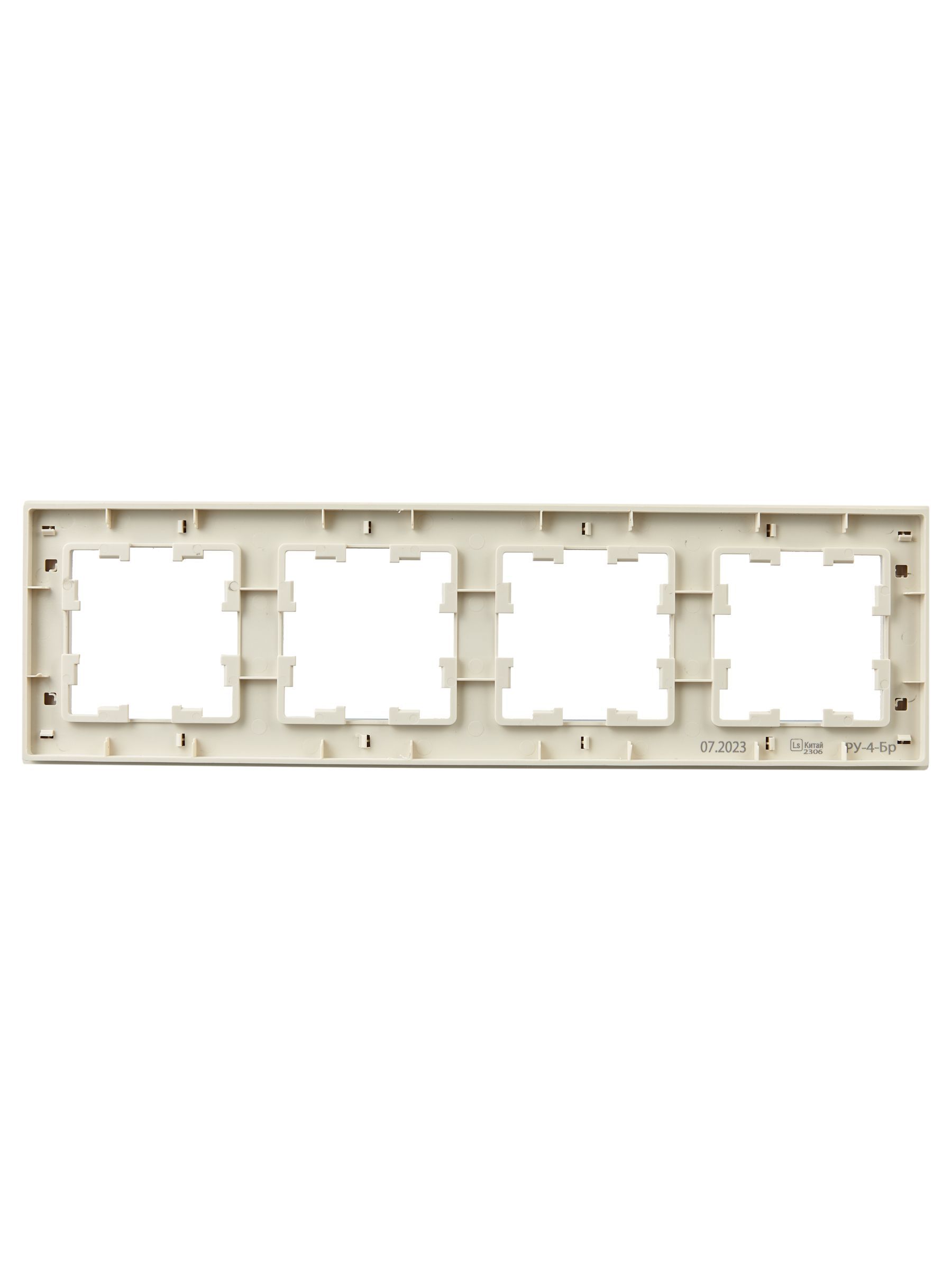 BRITE Рамка 4-местная РУ-4-Бр бежевый рифленый IEK - Фото 4