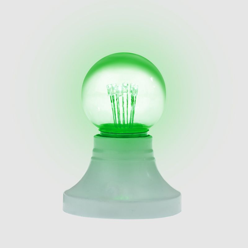 Ретро-лампа светодиодная, диаметр 45мм, E27, 6 LED, 2Вт, ЗЕЛЕНЫЙ, прозрачная колба, 230В NEON-NIGHT - Фото 3