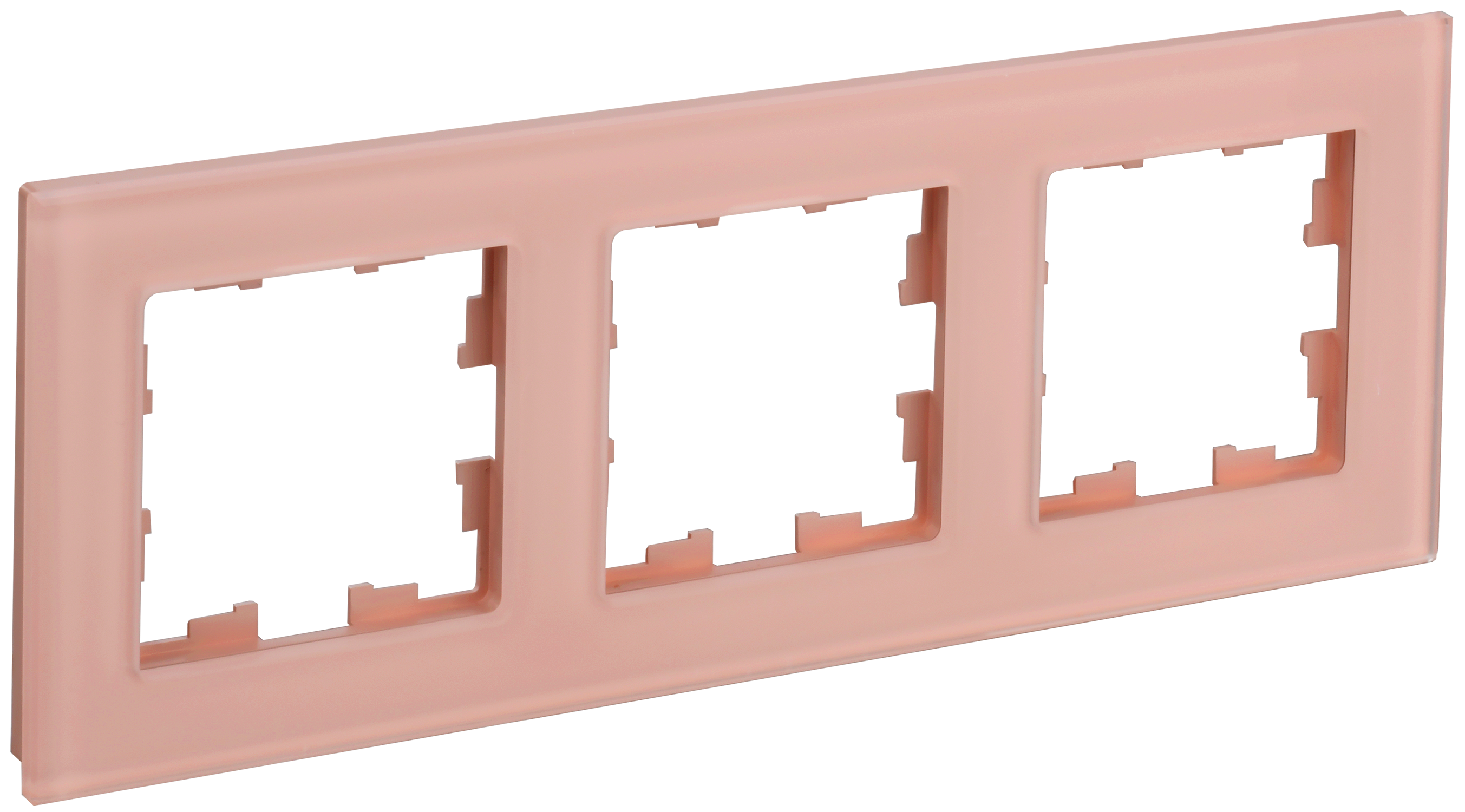 BRITE Рамка 3-местная РУ-3-2-БрП стекло персиковый матовый IEK