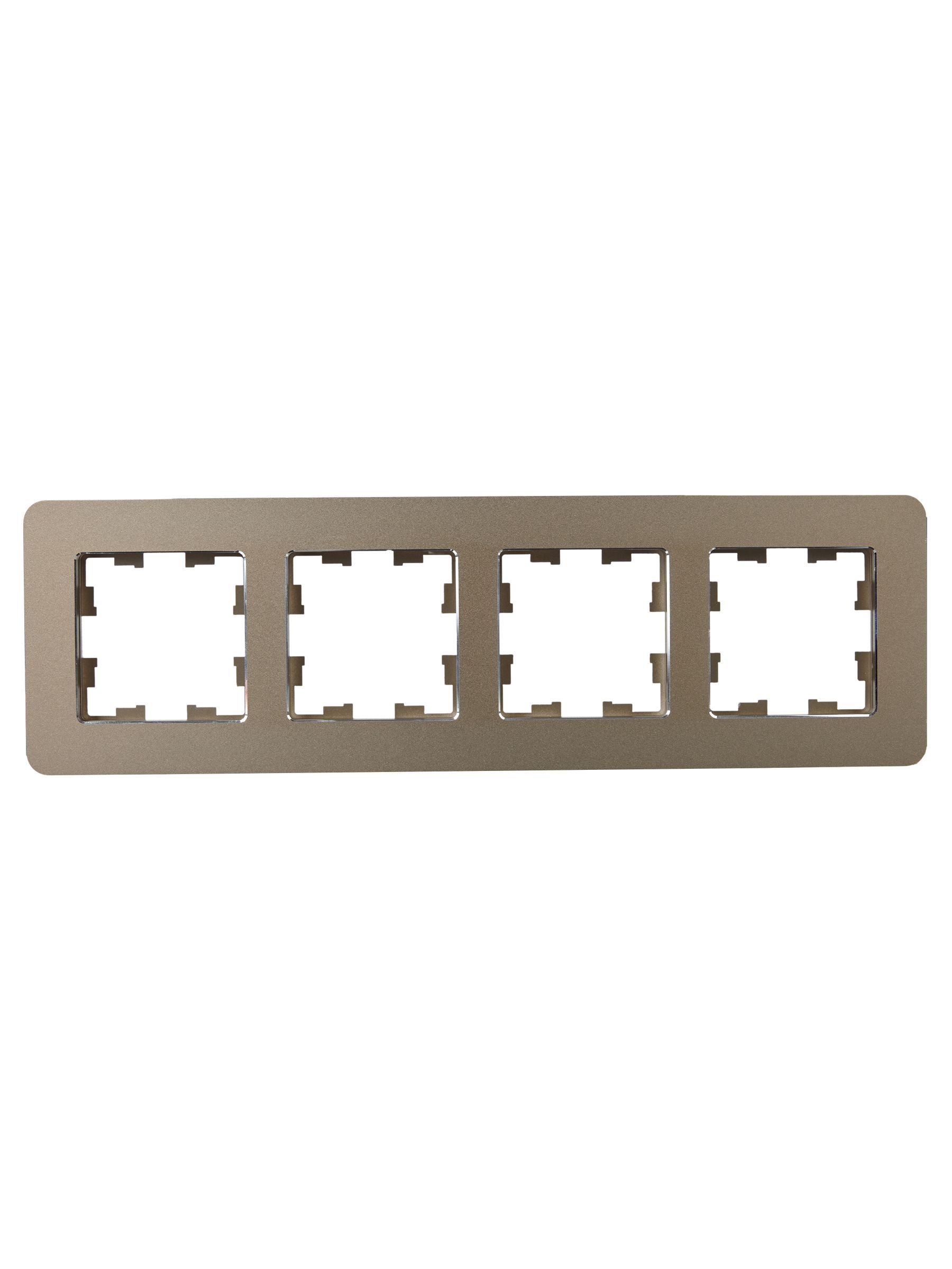 BRITE Рамка 4-местная РУ-4-1-Бр металл латунь RE IEK - Фото 2
