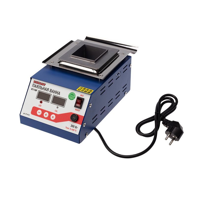 Паяльная ванна REXANT, модель R118F, 300 Вт, 55х55х45 мм, 0-600 °C, бессвинцовая, цифровая 09-9410