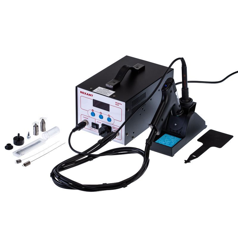 Паяльная станция (паяльник + демонт. паяльник), модель R048, цифровая, 200-480°C, LED дисплей REXANT 12-0735