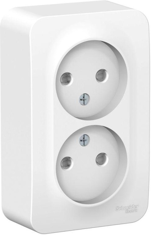 Розетка 2-м ОП Blanca 16А IP20 250В без заземл. защ. шторки с изолир. пластиной бел. SE BLNRA001211
