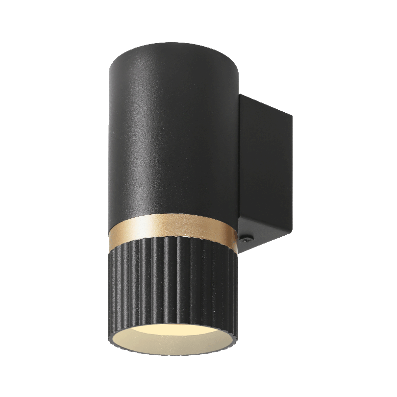 Настенный светильник WOLTA WSL-GU10/W19BG DUO под лампу GU10 Черный/золото D55x130 WSL-GU10/W19BG
