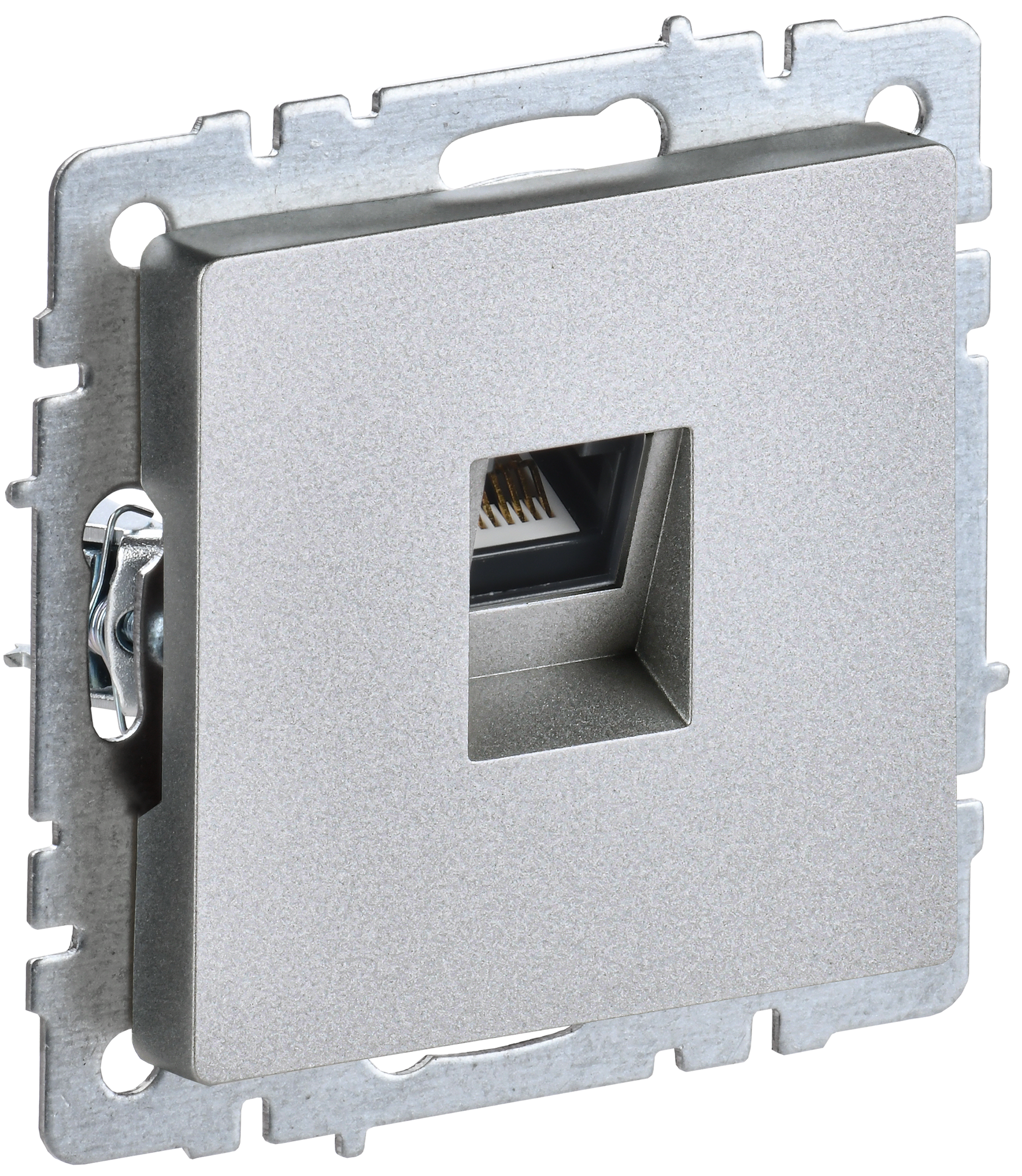 BRITE Розетка компьютерная RJ45 кат.5E РК10-БрА алюминий IEK BR-K10-1-K47