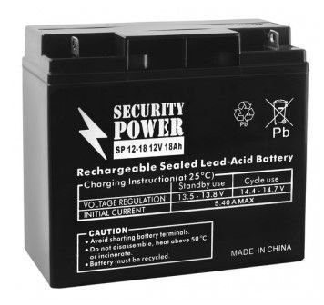 Аккумуляторная батарея Security Power SP 12-18 12V/18Ah ПП1111092024