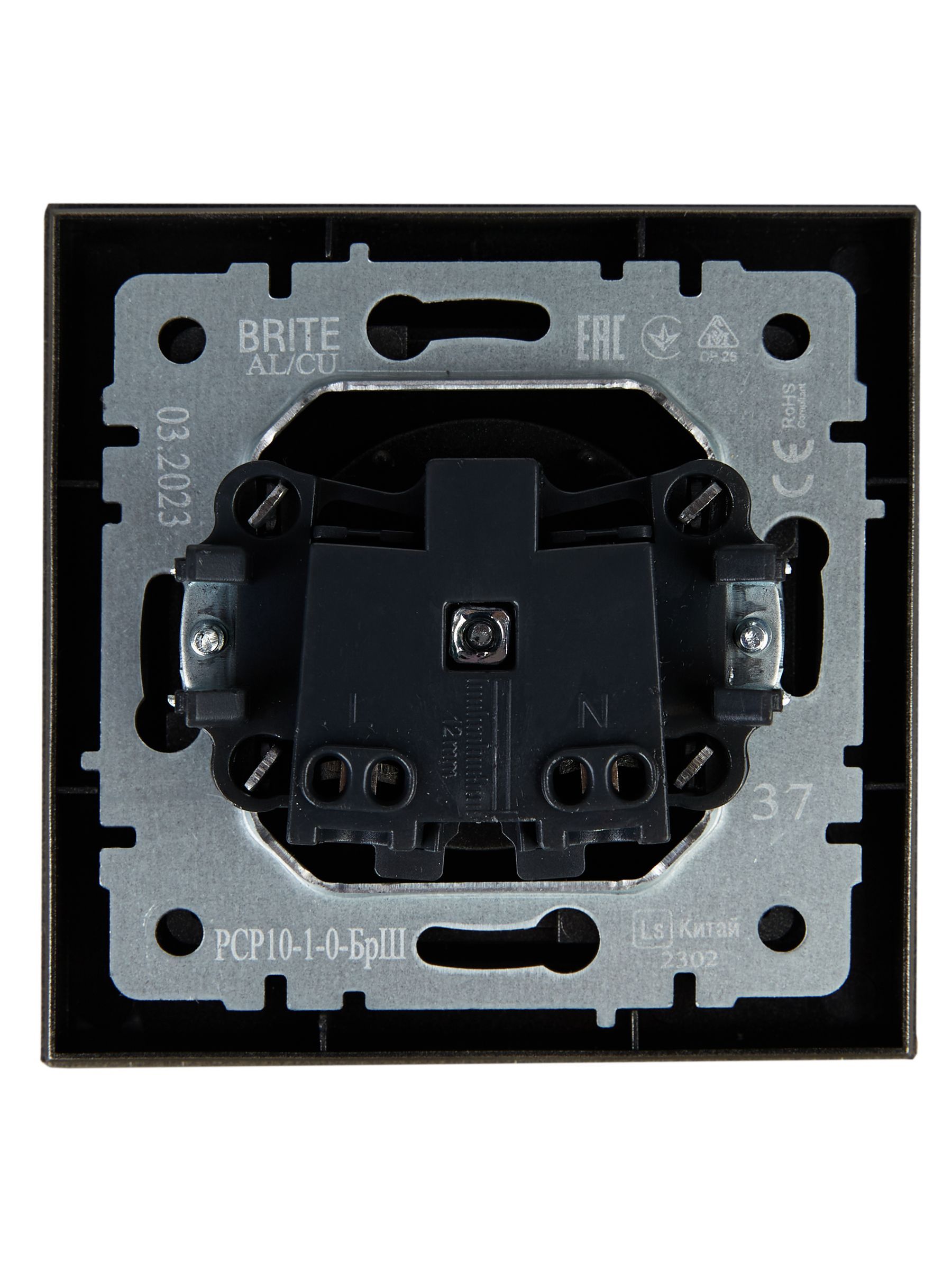 BRITE Розетка 1-местная без заземления без защитных шторок 10А в сб. РСР10-1-0-БрШ шампань IEK - Фото 3