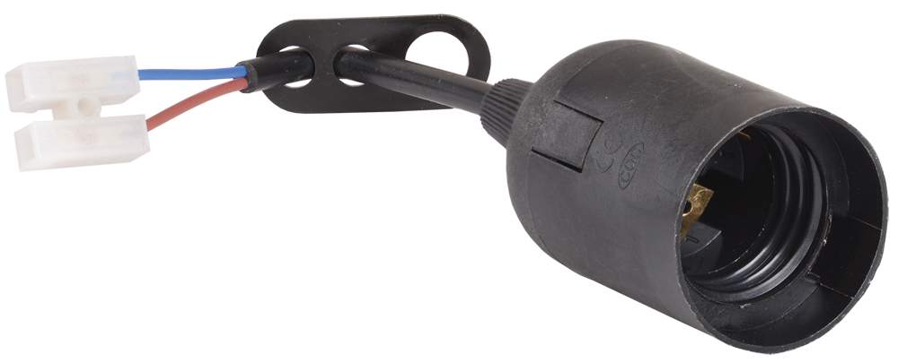 Патрон подвесной с шнуром Ппл27-04-К52 пластик Е27 черный (50шт) (стикер на изделии) IEK EPP14-04-01-K02