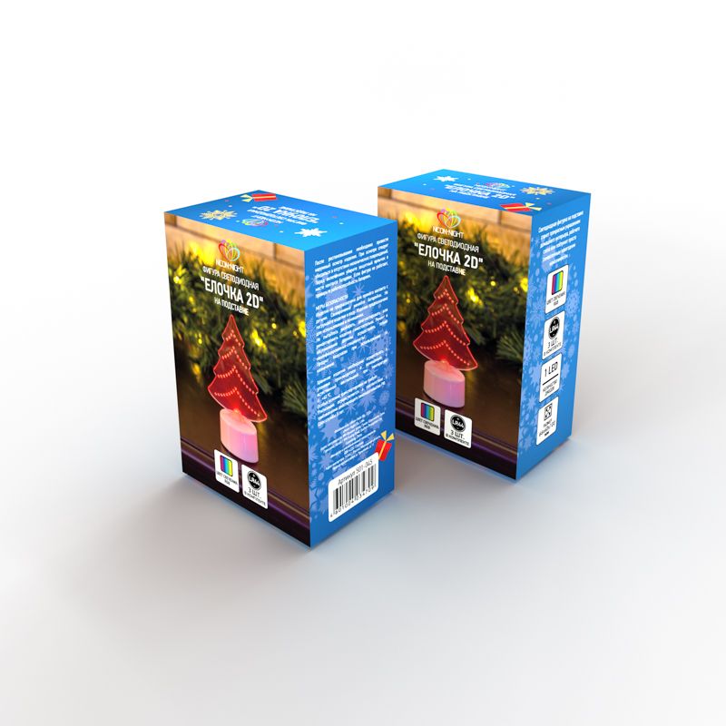 Фигура светодиодная на подставке Елочка 2D, RGB - Фото 3