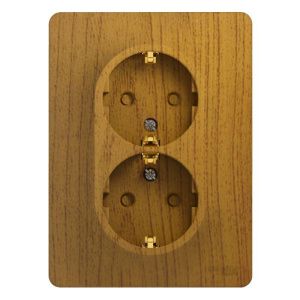 Розетка 2-м СП Glossa 16А IP20 с заземл. защ. шторки в сборе дерево дуб SE GSL000526 288552