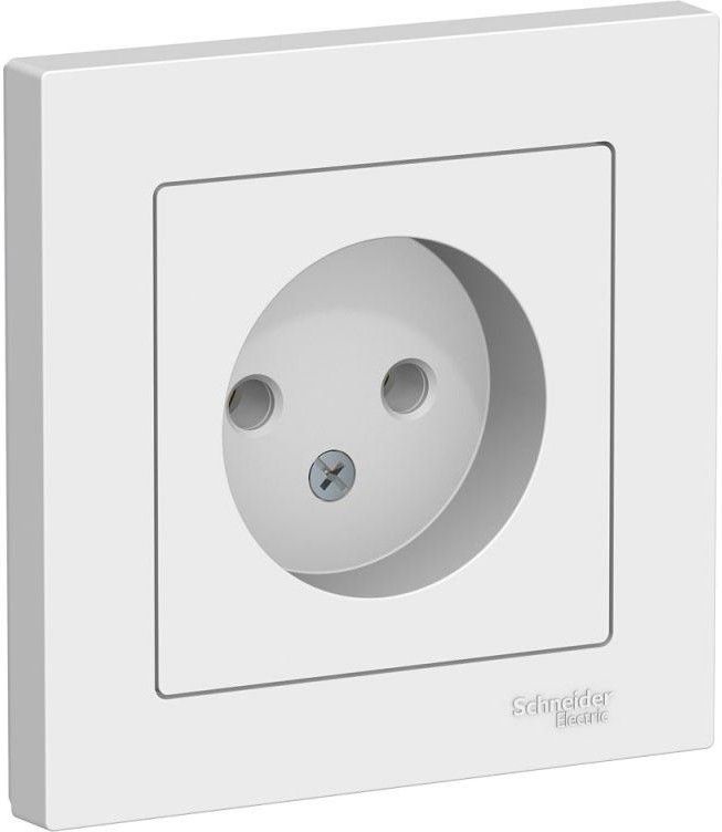 Розетка 1-м СП AtlasDesign 16А IP20 без заземл. в сборе бел. SE ATN000140