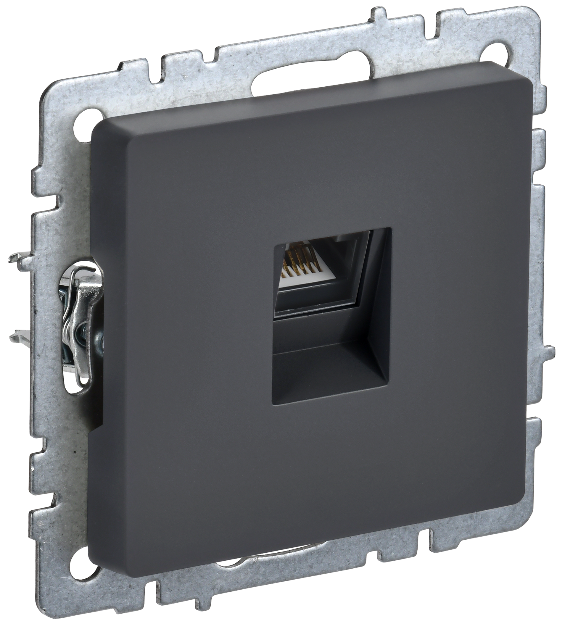 BRITE Розетка компьютерная RJ45 кат.5E РК10-БрГ графит IEK BR-K10-1-K53