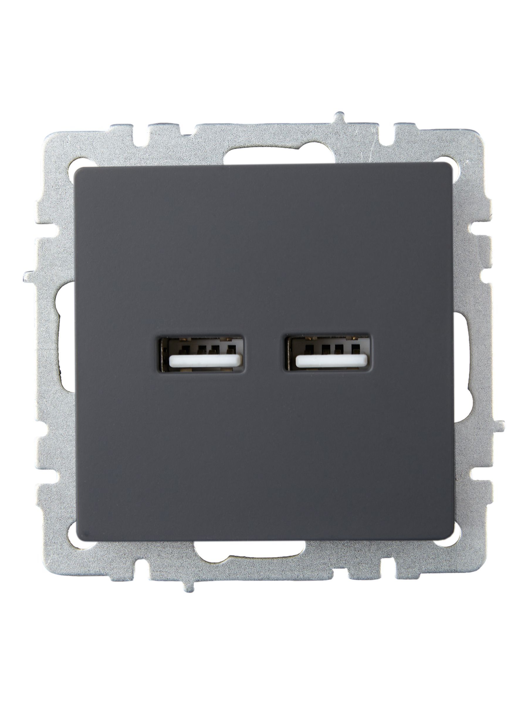 BRITE Розетка USB A+A 5В 3,1А РЮ10-1-БрГ графит IEK - Фото 8