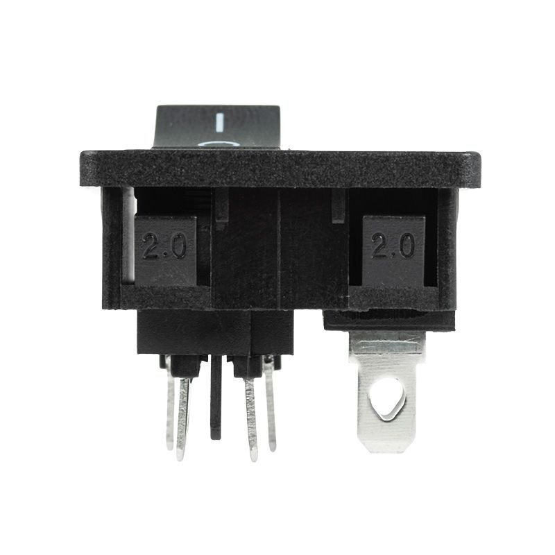 Выключатель клавишный 250 V 6 А (4с) ON-OFF черный с штекером C8 2PIN  REXANT - Фото 4