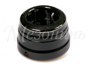 Розетка ретро фарфоровая двухполюсная с з/к,  в комплекте с подъемной рамкой 16А 250В, цвет -  плати GE70301-52